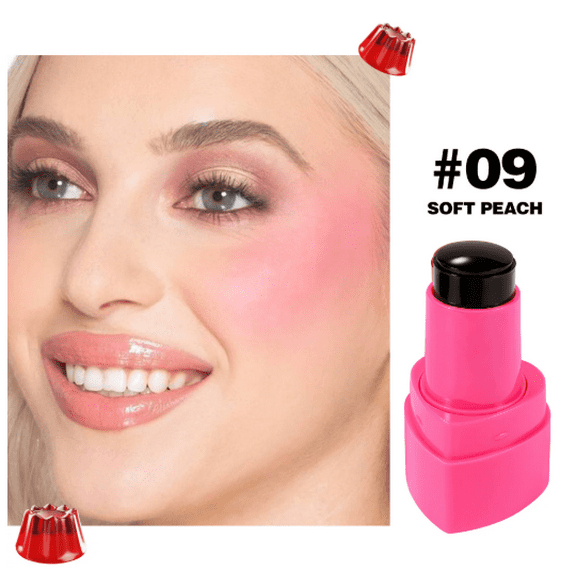 Sokhug 9g Jelly Blush Stick Moisturizing Long-lasting Jelly Texture Buildable Daily & On-the-go Makeup Cheek Color Hydration 9g