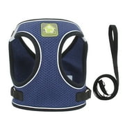 Sokhug Adjustable Dog Harness Collar and Leash Set Step in No Pull Pet Harness for Small Medium Dogs Puppy and Cats Outdoor Walking Running, Soft Mesh Padded Reflective Vest Harnesses