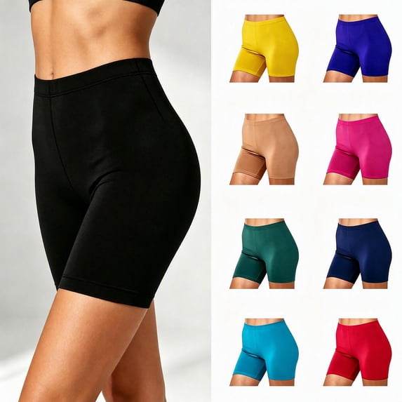 Sokhug Biker Shorts for Women Cotton High Waist Stretchy Tummy Control Compression Workout Casual Daily Wear Shorts Summer Fitness Athletic Workout Running Yoga Gym Shorts