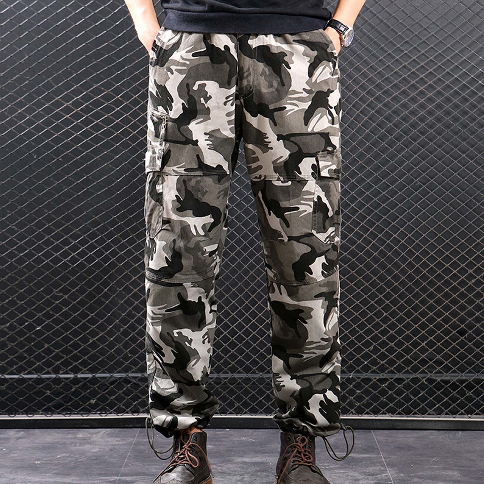 Casual multiple pocket camo printed pants sale
