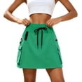 thumbnail image 1 of Sokhug Cargo Skirt for Women High Waist Drawstring A Line Mini Skirt with Multi Pockets Casual Athletic Skort, 1 of 7