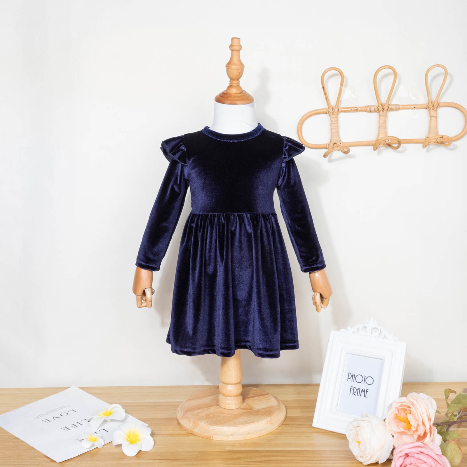 One Piece Thermal Underwear Navy With Printed Roses One Piece Thermal Underwear Navy With Printed Roses