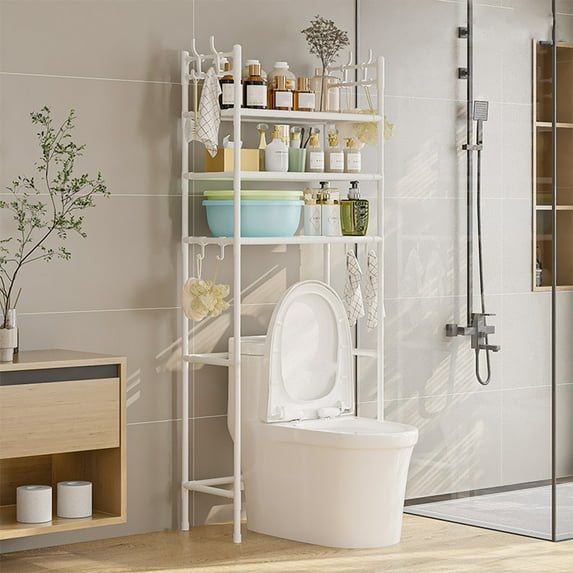 Sokhug 3-Tier Metal Bathroom Shelf Space Saver Over The Toilet Storage, Freestanding Metal Bathroom Shelves, Above The Toilet Shelf for Bathroom Storage, 62.9*18.5*9.84IN