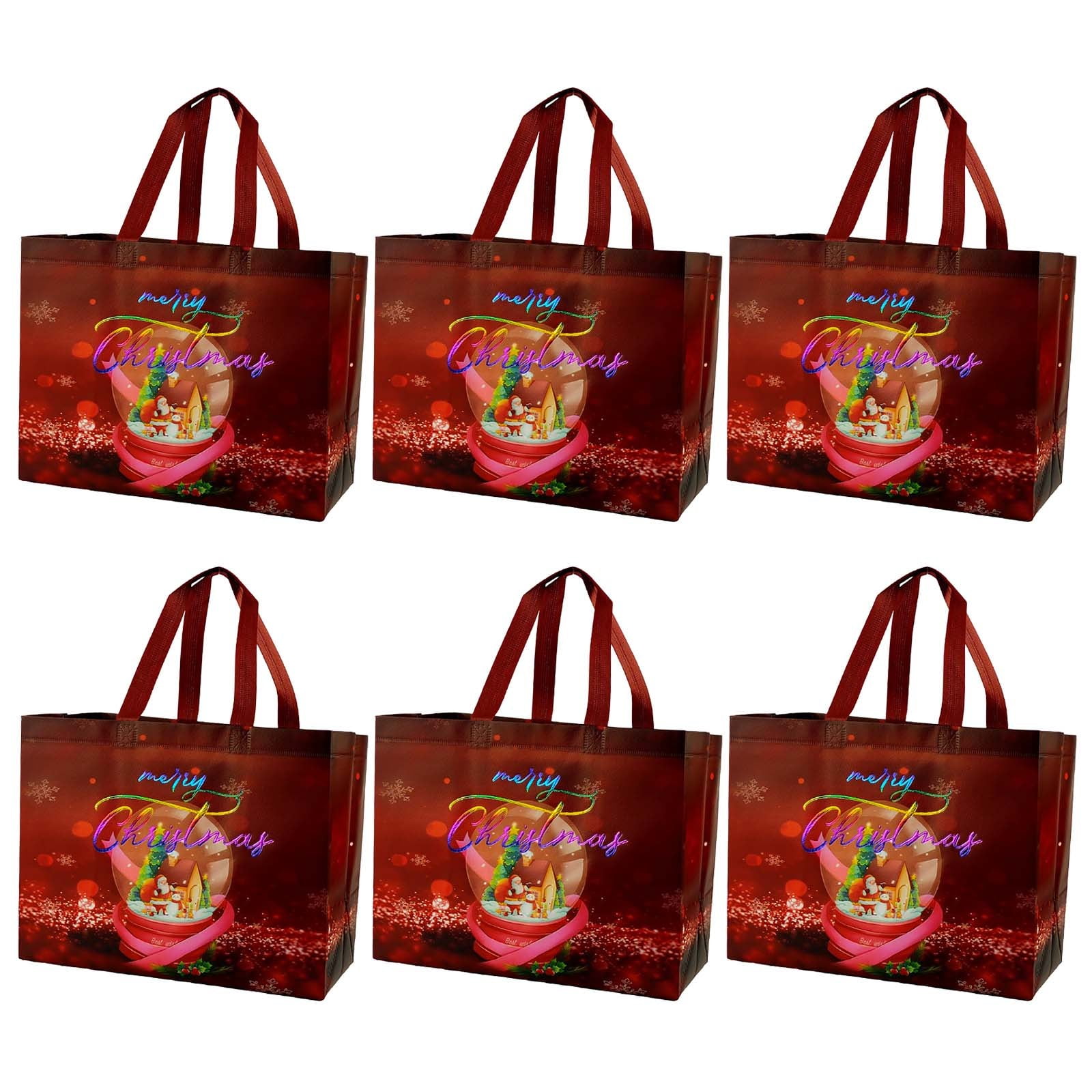 Sokhug Clearance 6pcs Christmas Gift Bag Non-woven Laminated Tote Bag ...