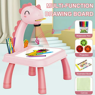 Drawing Art Projector Table for Kids Trace and Draw 34 Pcs, Dinosaur Board (Pink) Mundo Toys