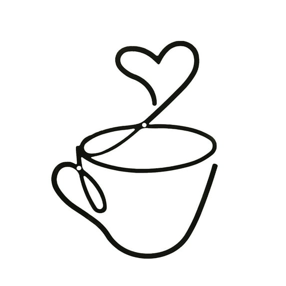 Sokhug Coffee Cup Metal Wall Art Wire Coffee Bar Hanging Decor Cafe Themed Vintage Rustic Metal Sign for Kitchen Restaurant Shop Home Office Accessories
