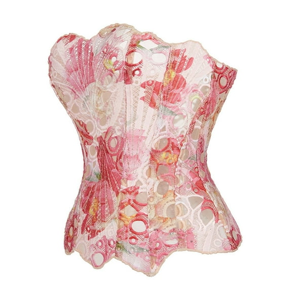 Sokhug Corset Top Floral Renaissance Corset Womens Lace Up Boned Overbust Corset Bustier