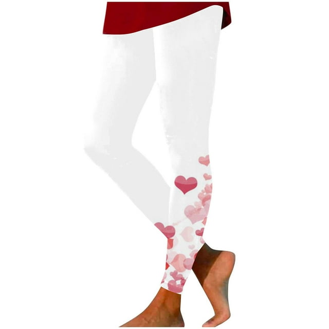 Sokhug Deals Women's Valentine's Day Printed Love Printed Tight Yoga