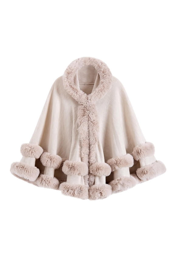 Faux Mink Fur Shawl Wraps for Women Winter Fall Belt Elegant Cape Warm Cozy Solid Furry Poncho Shawl Cardigan
