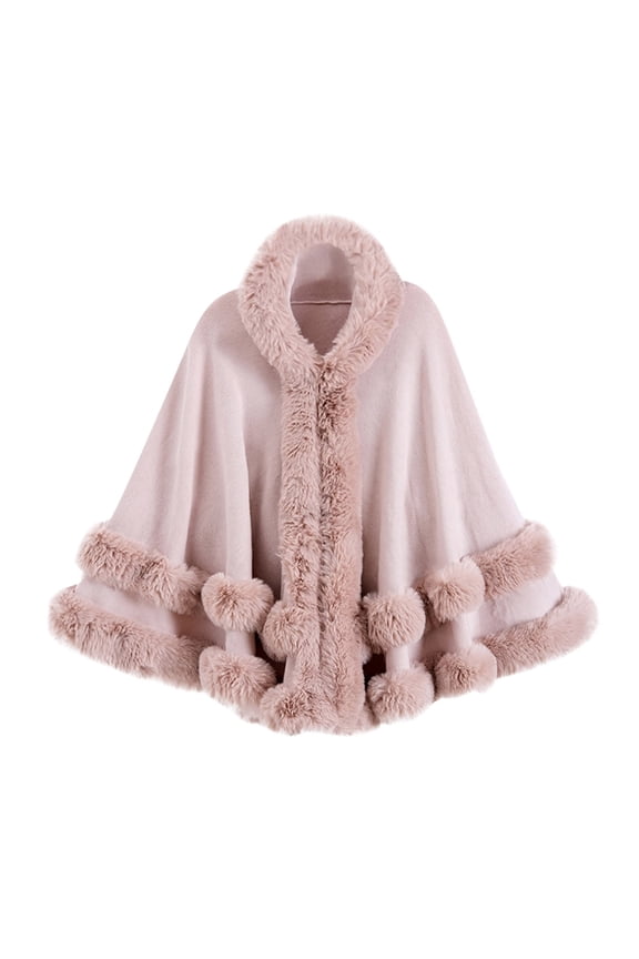 Faux Mink Fur Shawl Wraps for Women Winter Fall Belt Elegant Cape Warm Cozy Solid Furry Poncho Shawl Cardigan