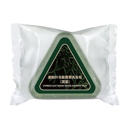 Sokhug Green Soap Solid Shampoo Natural Usman Grass & Glutinous Rice Water Formula Unisex Hair Care for Daily Cleansing
