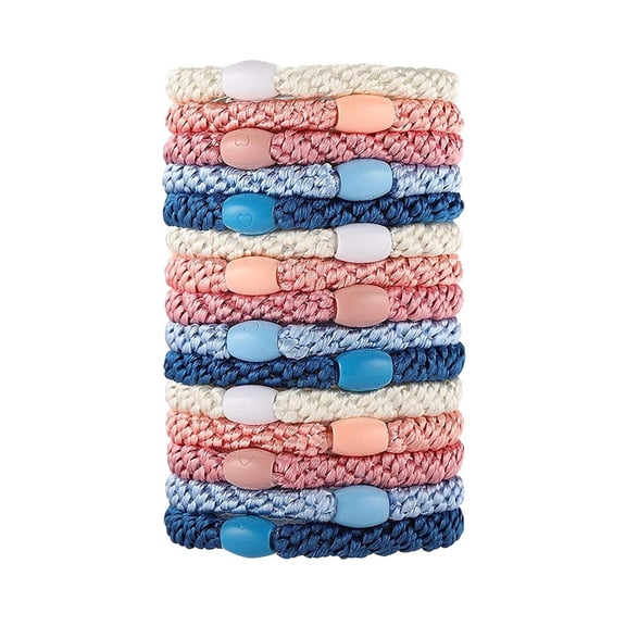 Sokhug High Elastic Embroidery Thread Ponytail Hair Rings 15pcs Soft Rubber Hair Ropes for Women Daily Hairstyling & Casual Wear