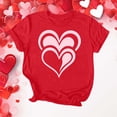 thumbnail image 1 of Sokhug Holiday T-Shirt for Women - Valentines Funny Heart Graphic Tee Crewneck Short Sleeve Top Print Tops, 1 of 4