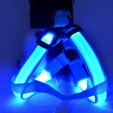 Sokhug Light up Dog Harness, Rechargeable LED Dog Harness with Handle, Lighted Dog Harness for Night Walking, Reflective Adjsutable Flashing Glow Dog Collar for Small Medium Large Dogs