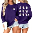 thumbnail image 1 of Sokhug Long Sleeve Halloween Sweatshirt Print Pullover Tops for Women Casual Round Neck Halloween Graphic Front Back Print Sweatshirt Fall Winter Holiday Casual Wear, 1 of 6