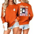 thumbnail image 1 of Sokhug Long Sleeve Halloween Sweatshirt Print Pullover Tops for Women Casual Round Neck Halloween Graphic Front Back Print Sweatshirt Fall Winter Holiday Casual Wear, 1 of 6
