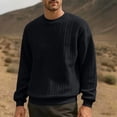 thumbnail image 1 of Sokhug Men's Crewneck Pullover Sweater Lightweight Casual Twist Knitted Sweaters, 1 of 9