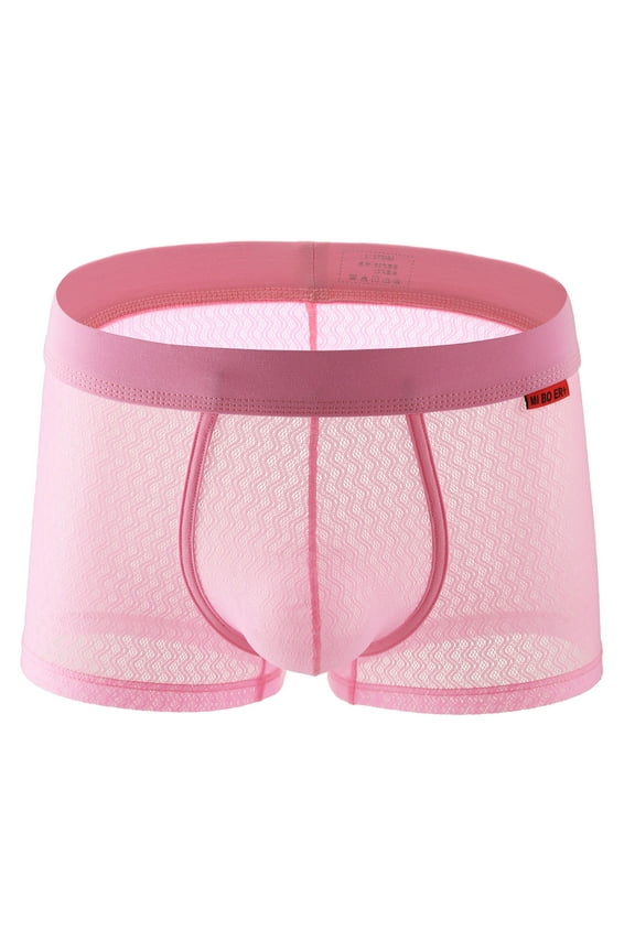 Mens Sexy Ice Silk Thong Hollow Out G-Strings Comfortable Breathable Underwear Jockstrap