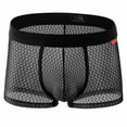 thumbnail image 1 of Sokhug Mens Sexy Ice Silk Thong Hollow Out G-Strings Comfortable Breathable Underwear Jockstrap, 1 of 2
