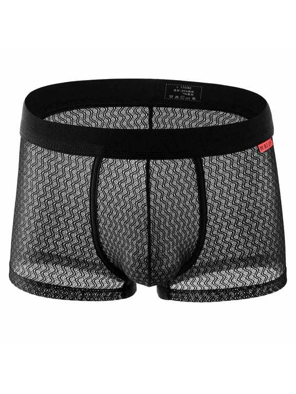 Mens Sexy Ice Silk Thong Hollow Out G-Strings Comfortable Breathable Underwear Jockstrap