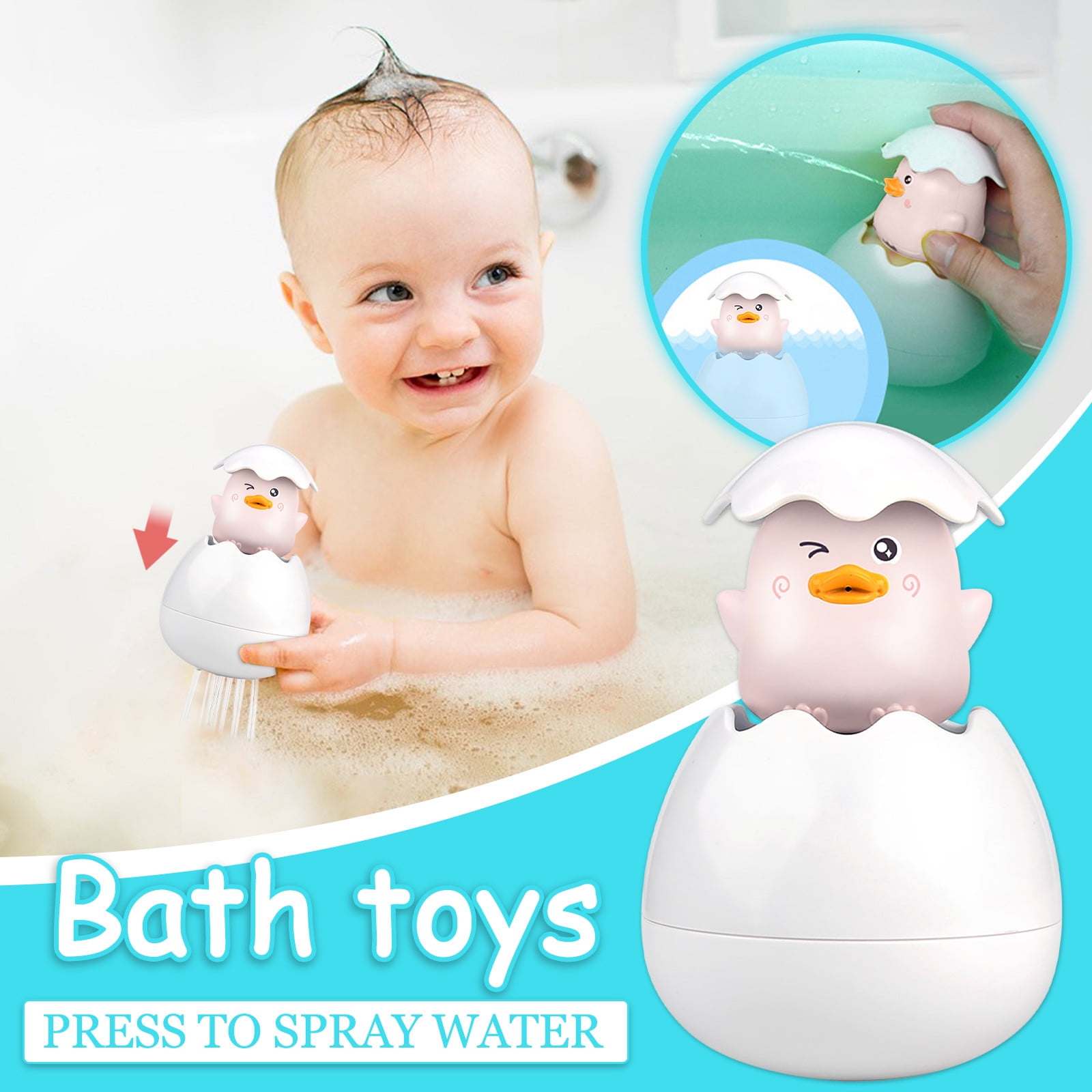 Sokhug New Baby Bath Toys Squirting Eggs Kids Eco Bathtub Toys Spray