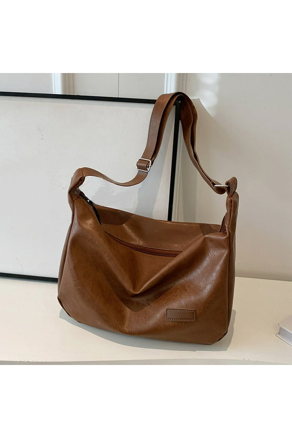 Shoulder Bags for Women Vegan Leather Tote Handbags Slouchy Large Crossbody Bag with Adjustable Strap