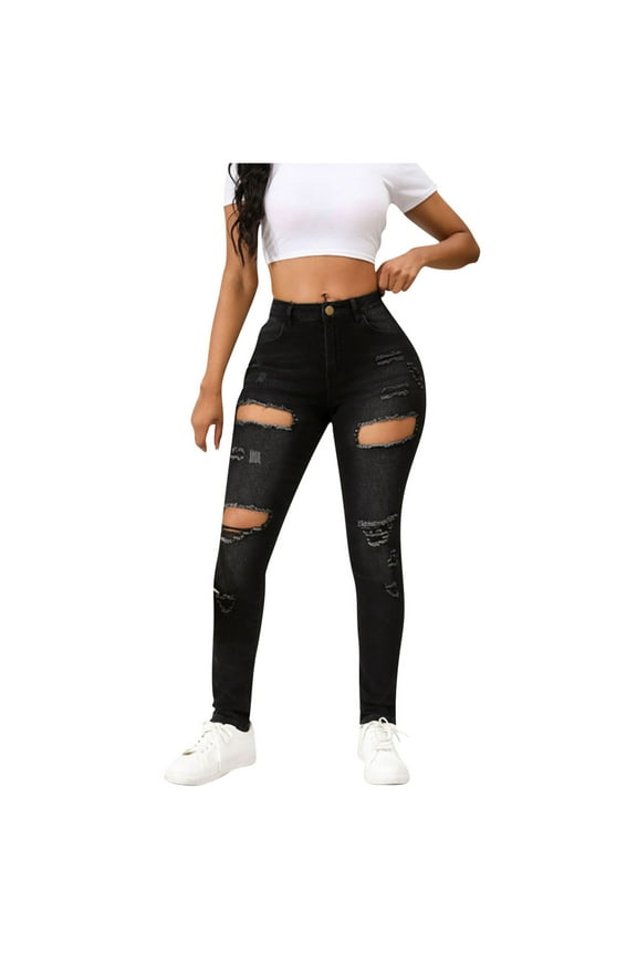 Skinny Jeans for Women Ripped Stretch High Waisted Jeans Skinny Distressed Denim Pants