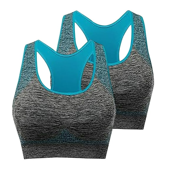 Sokhug Sports Bras for Women 2PC Seamless Comfort Wireless Yoga Underwear