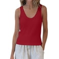 thumbnail image 1 of Sokhug Tank Top for Women's Scalloped Edge Ribbed V Neck Sleeveless Slim Fit Casual Cami Summer Tank Tops, 1 of 6