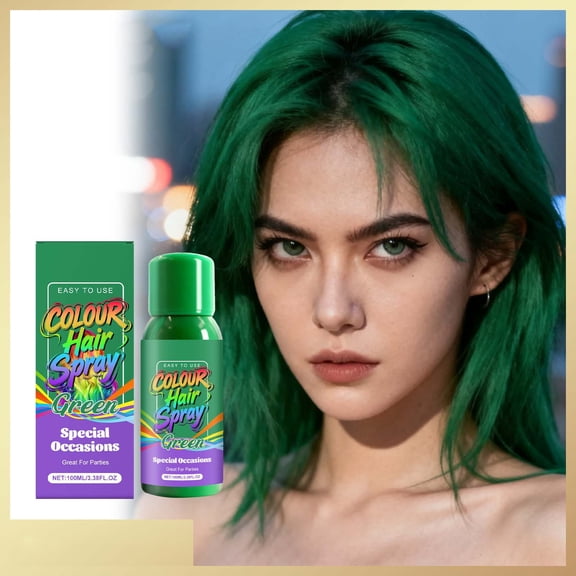 Sokhug Temporary Hair Color Spray (Green) 100ml Washable Formula for DIY Hair Styling & Instant Color