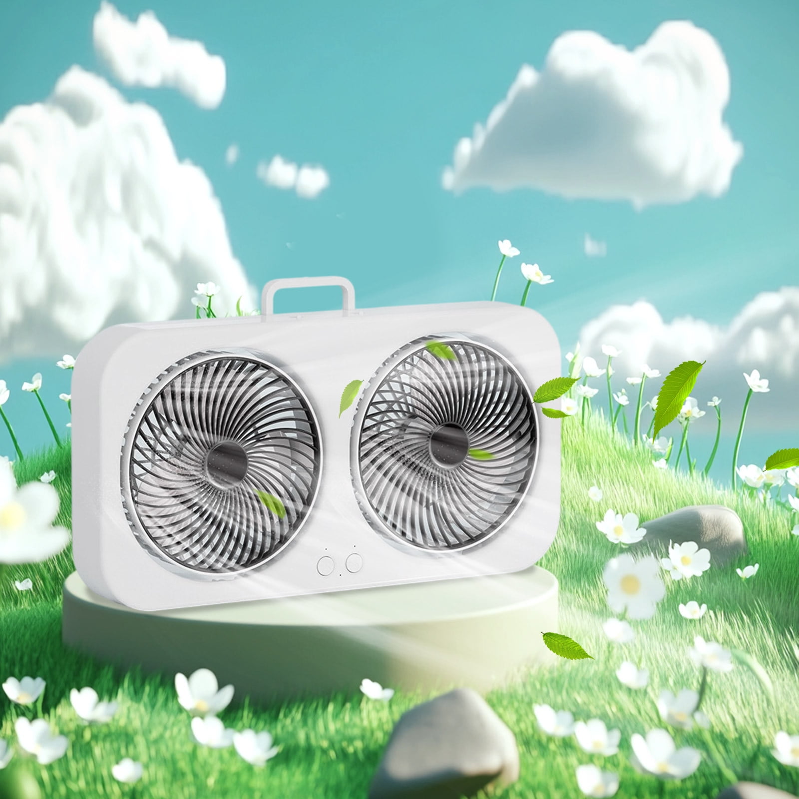 Sokhug Twin Window Fan with Reversible Airflow Control, Wall Mountables, 3 Speed Fan, Dual Fan, Exhaust, for Home, Kitchen, Bedroom & Office