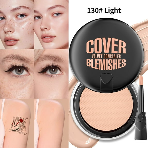 Sokhug Waterproof Under Eye Concealer Cream Built-in Brush Full Coverage Hides Blemishes & Imperfections Daily Face Makeup