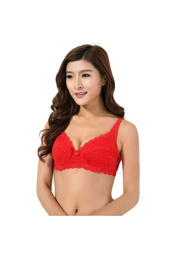 Women Sexy Push Up V Underwire Padded Lace Brassiere Bra