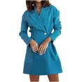 thumbnail image 1 of Sokhug Women's Blazers Business Casual Long Sleeve Jackets Open Front Work Suits, Blue, 1 of 9