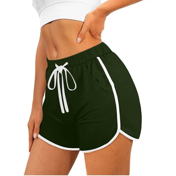 Sokhug Women's Casual Dolphin Shorts Elastic Drawstring Waist Loose Fit Summer Sports Shorts with Pockets