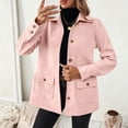 thumbnail image 1 of Sokhug Women's Fall/Winter Wool Blend Coat Long Sleeve Collared Solid Color Jacket with Buttons & Pockets Trendy Tailored Outerwear, 1 of 6