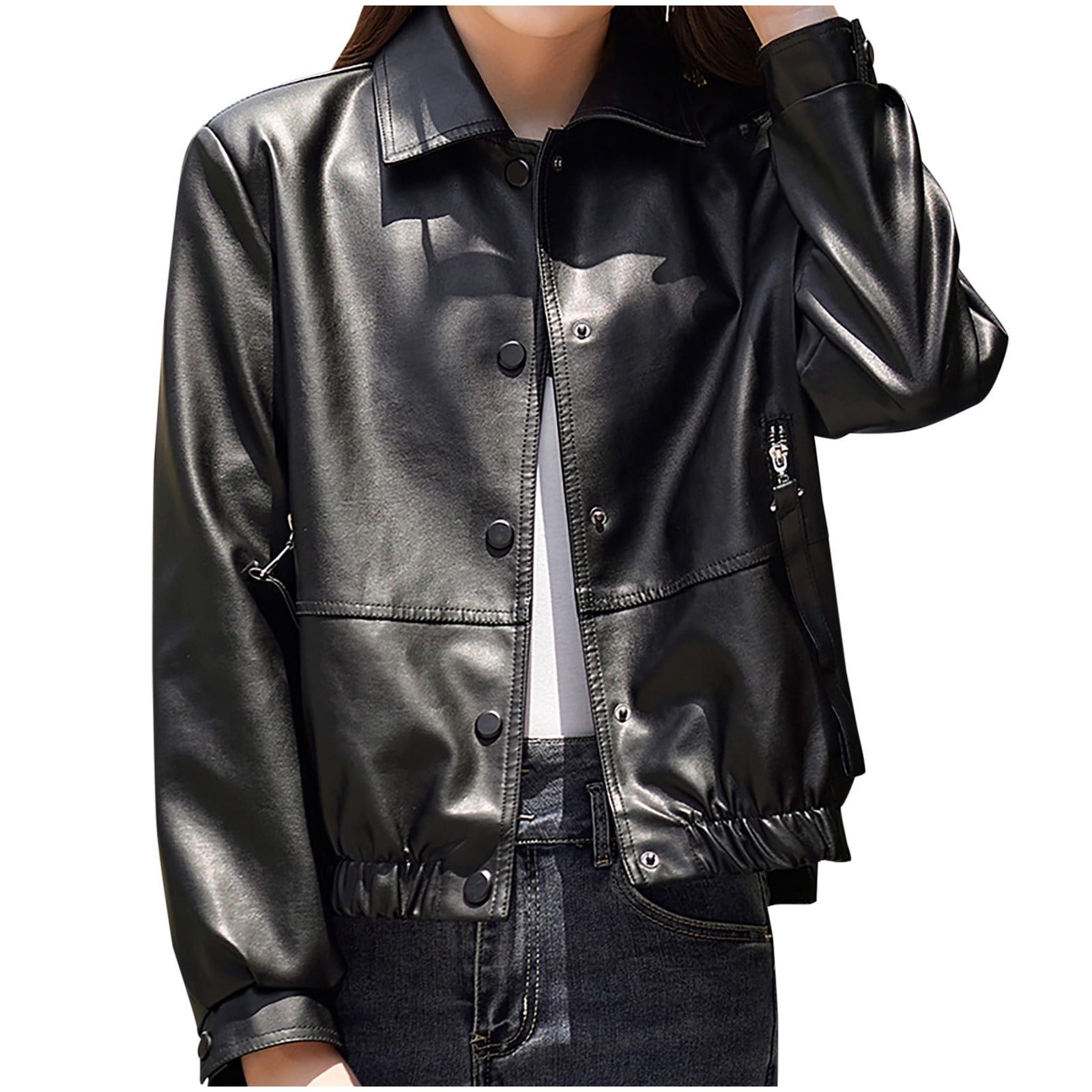 No Boundaries Juniors Faux Leather Moto Jacket - Walmart.com
