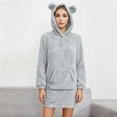 thumbnail image 1 of Sokhug Women's Fleece Hooded Nightgown Long Sleeve Flannel Night Dress Fuzzy Sleepwear Pajama with Pockets, 1 of 9