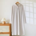 thumbnail image 1 of Sokhug Women's Hooded Nightgowns Soft Cotton Stripe Nightdress Short Sleeve Night Shirt Sleepwear, 1 of 3