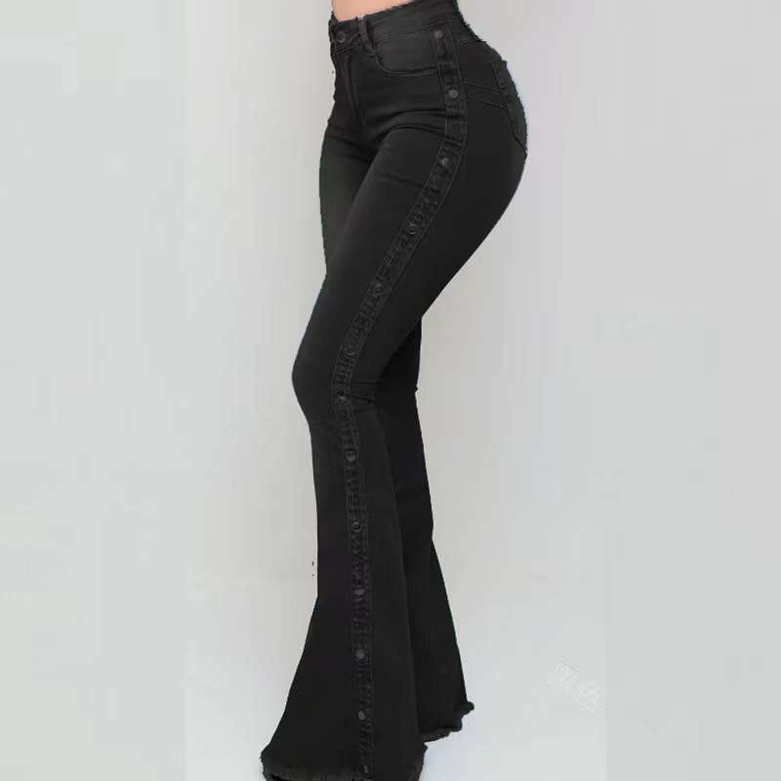 Ladies Denim Bell Pant - Black