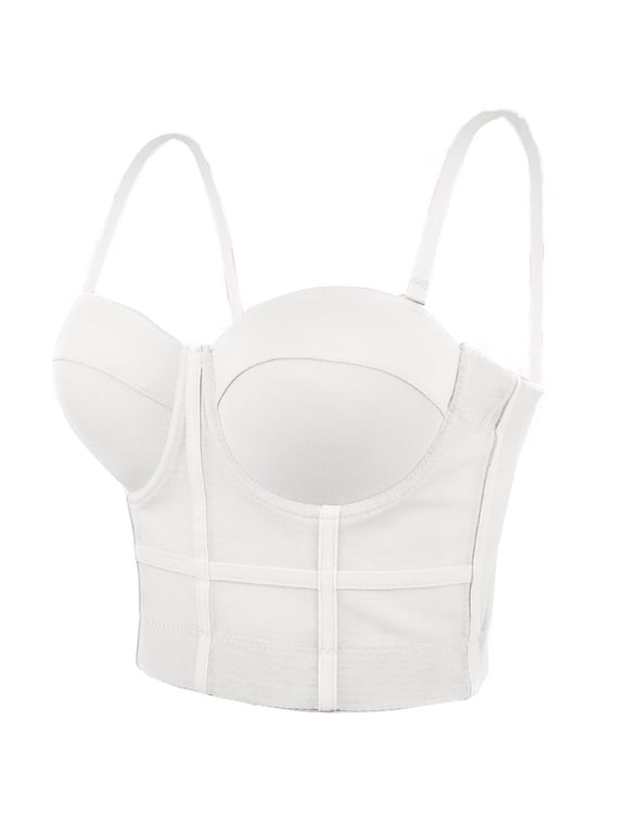Women's Lace Mesh Bustier Crop Top Corset Bra