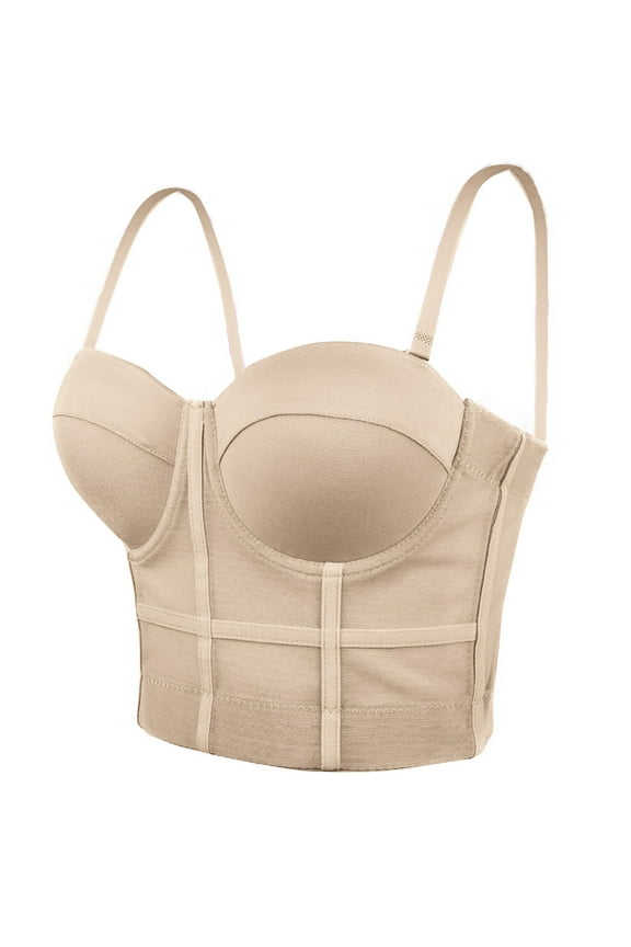 Women's Lace Mesh Bustier Crop Top Corset Bra