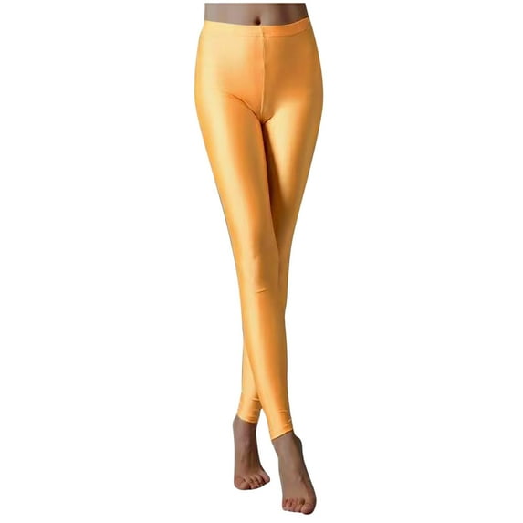 Sokhug Women's Leggings Slim Fit Shiny Shimmer Pants Glitter Stretch Skinny Elastic Waist Tights Pants