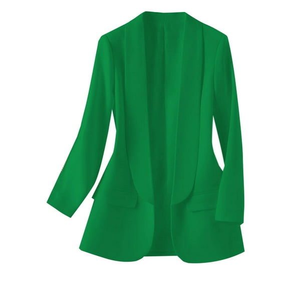 Sokhug Women's Long Sleeve Formal Notch Lapel Button Down Business Blazer Jacket, Green