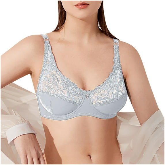 Sokhug Women's Plus Size Bra,Casual Lace Shaping Cup Plus Size Extra-Elastic Wirefree Underwear