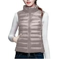 thumbnail image 1 of Sokhug Women's Puffer Vest Winter Warm Lightweight Down Jackets Zip-up Sleeveless Outerwear Khaki, 1 of 3
