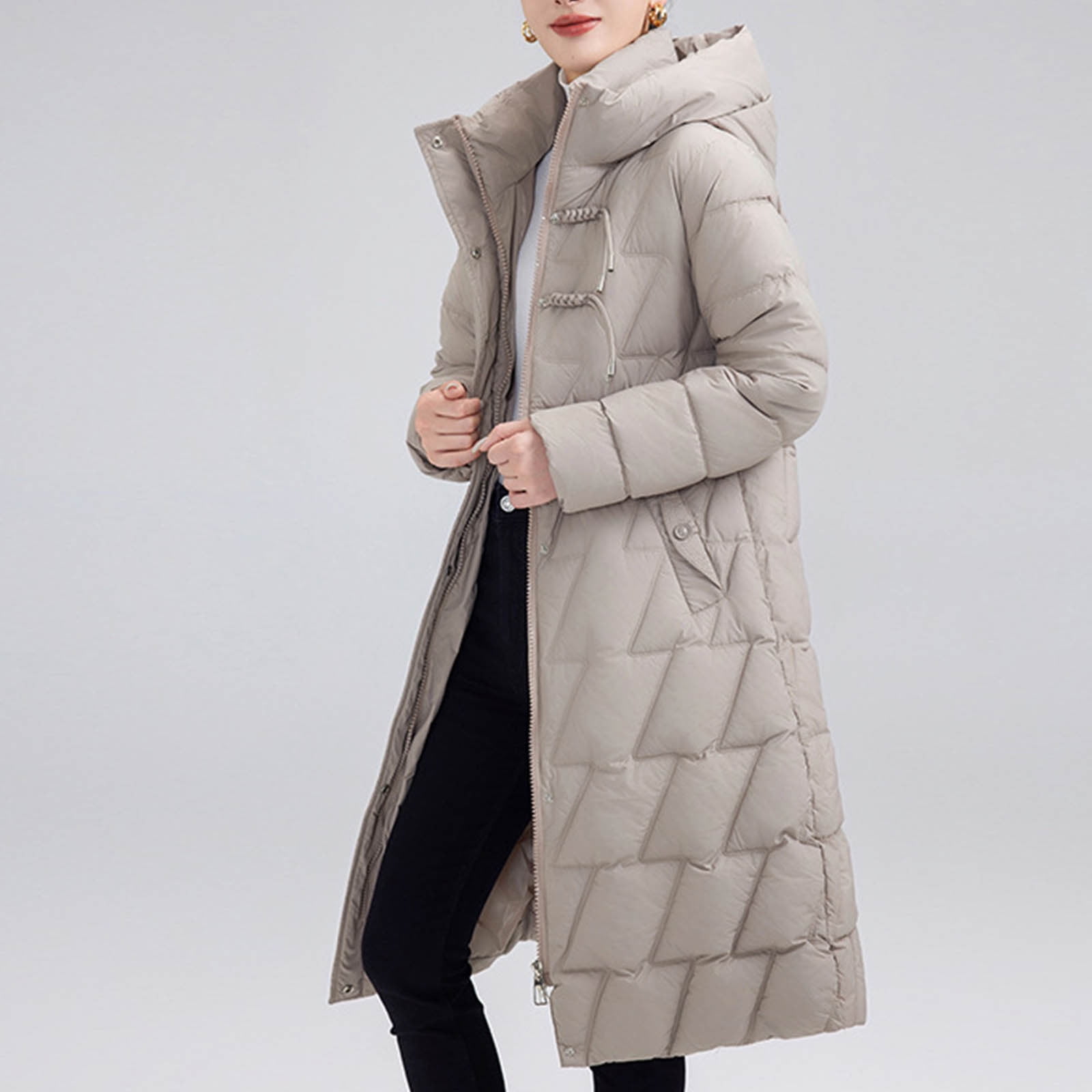 TAIAOJING Women's Winter Cropped Puffer Jacket Ladies Autumn