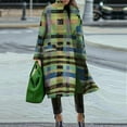 thumbnail image 1 of Sokhug Women's Wool Blend Long Trench Coats Notched Lapel Single Breasted Business Casual Peacoat, 1 of 9