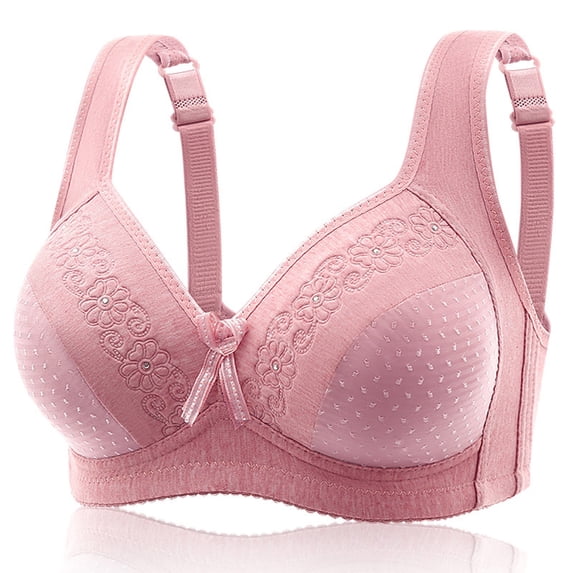 Sokhug Womens Adjustable Lace Gathered Wireless Bra Comfortable No Sponge Daily Underwear