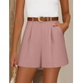 thumbnail image 1 of Sokhug Womens Bermuda Shorts High Waisted with Pockets Pleated Tailored Wide Leg Casual Summer Dress Shorts, 1 of 9